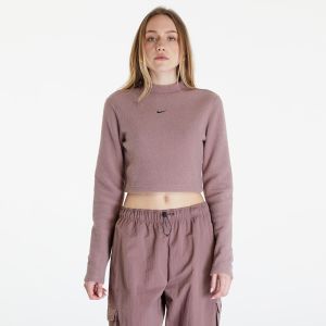 Tričko Nike Sportswear Phoenix Plush Women's Long-Sleeve Crop Top Smokey Mauve/ Black L