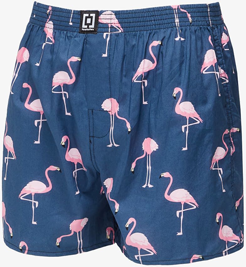 Horsefeathers Manny Boxer Shorts Blue/ Flamingos Print L