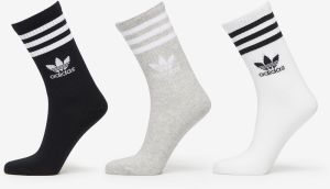 Ponožky adidas Mid Cut Crew Socks 3-Pack White/ Medium Grey Heather/ Black XL