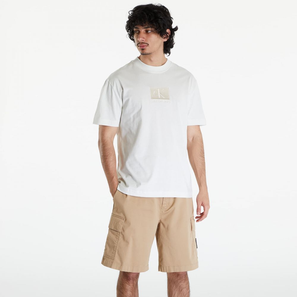 Tričko Calvin Klein Jeans Embroidery Patch T-Shirt White L