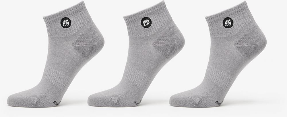 Footshop Ankle Socks 3-Pack Grey 36-38
