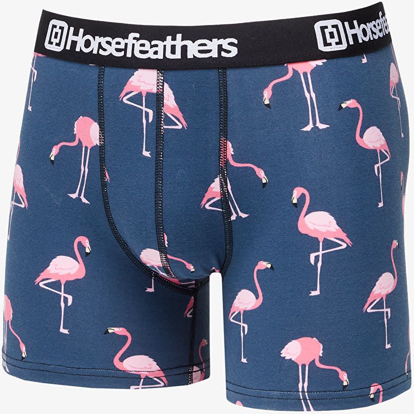 Horsefeathers Sidney Boxer Shorts Blue/ Flamingos Print L