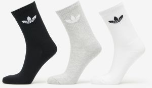 adidas Trefoil Cushion Crew Sock 3-Pack White/ Medium Grey Heather/ Black L