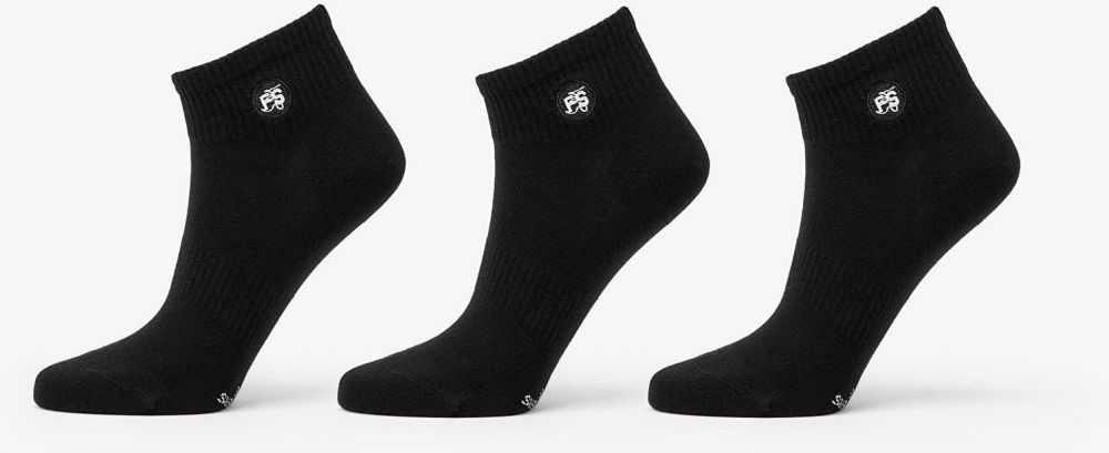 Footshop Ankle Socks 3-Pack Black 36-38