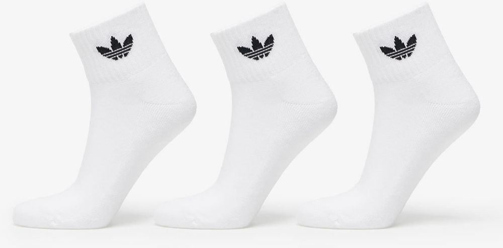 adidas Mid Ankle Socks 3-Pack White/ White/ Black 37-39