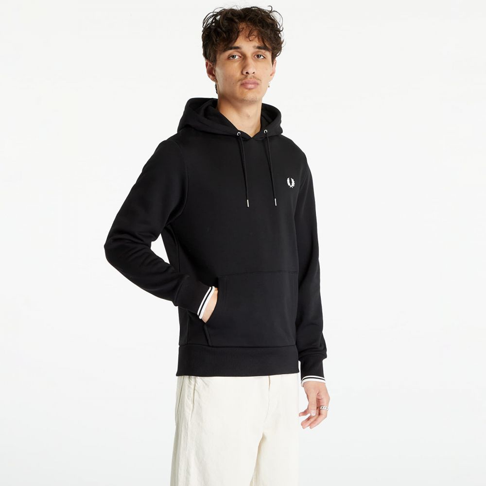 Mikina FRED PERRY Tipped Hooded Sweatshirt Black L