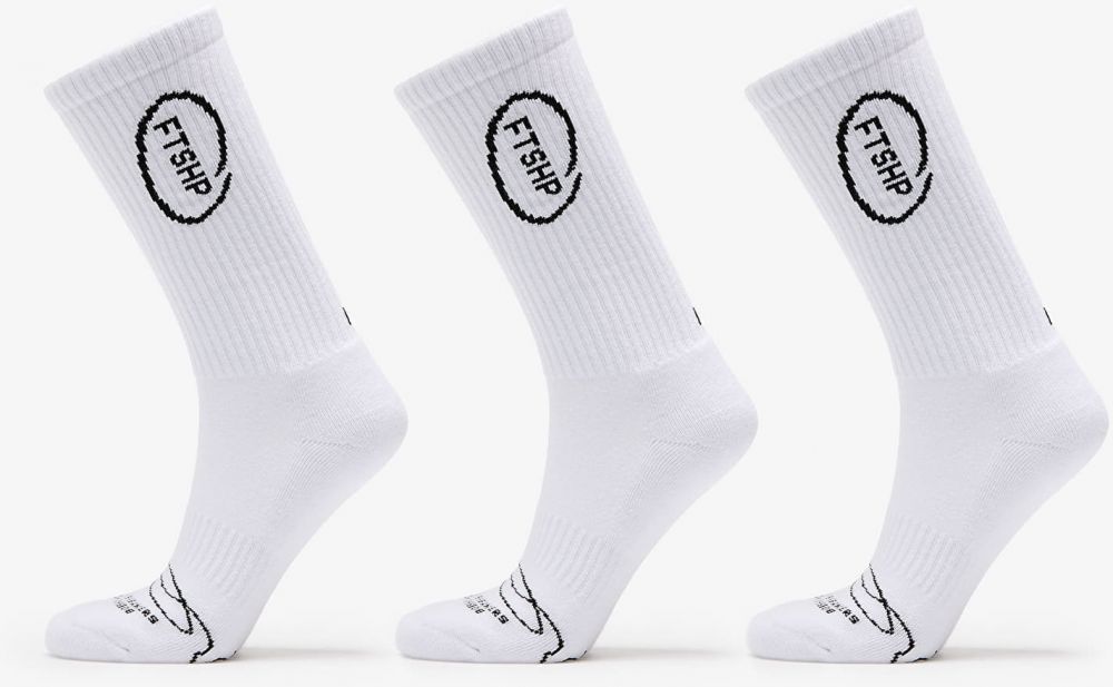 Footshop High Crew Socks 3-Pack White 36-38