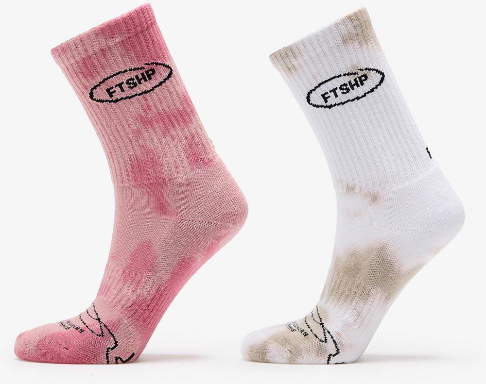 Footshop Basic Crew Socks 2-Pack Tie Dye Color 36-38