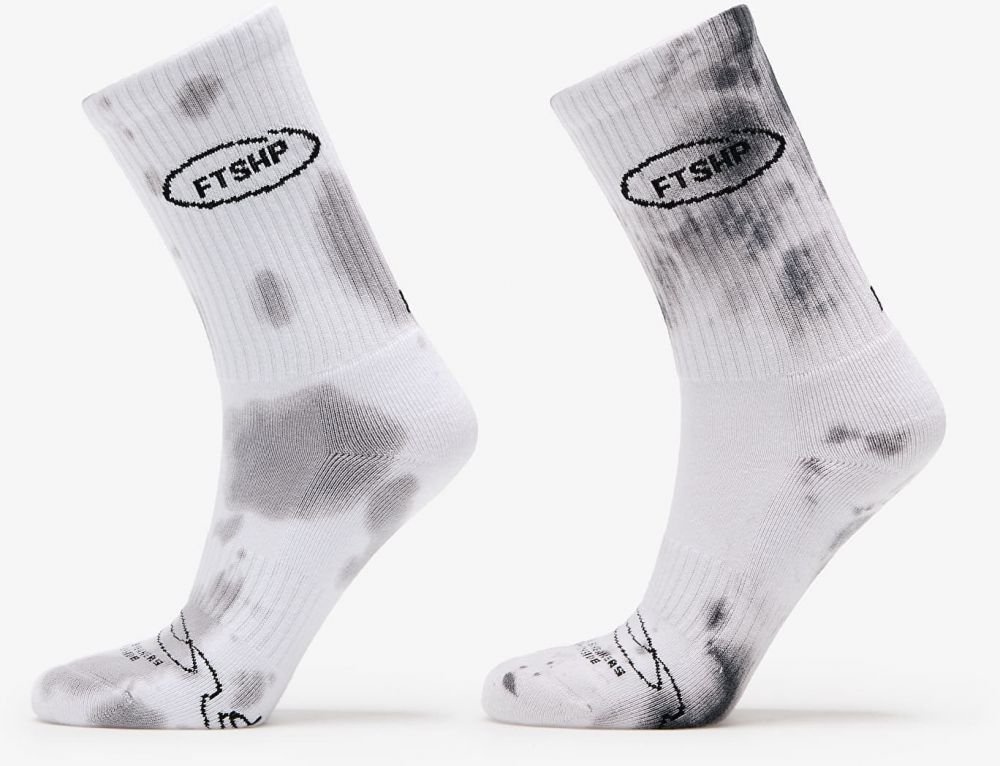 Footshop Basic Crew Socks 2-Pack Tie Dey Bw 36-38