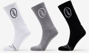 Footshop High Crew Socks 3-Pack Black/ White/ Grey 36-38