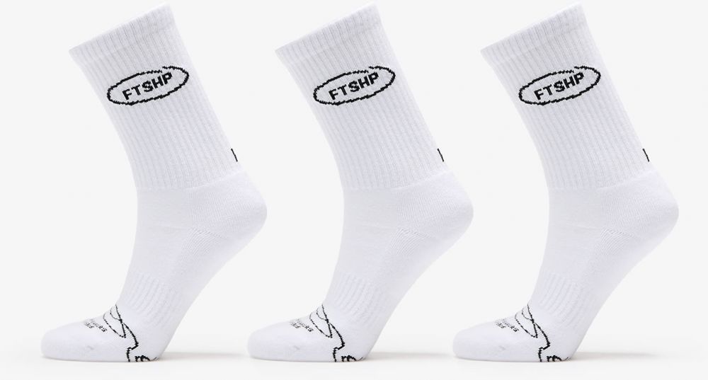 Footshop Basic Crew Socks 3-Pack White 36-38