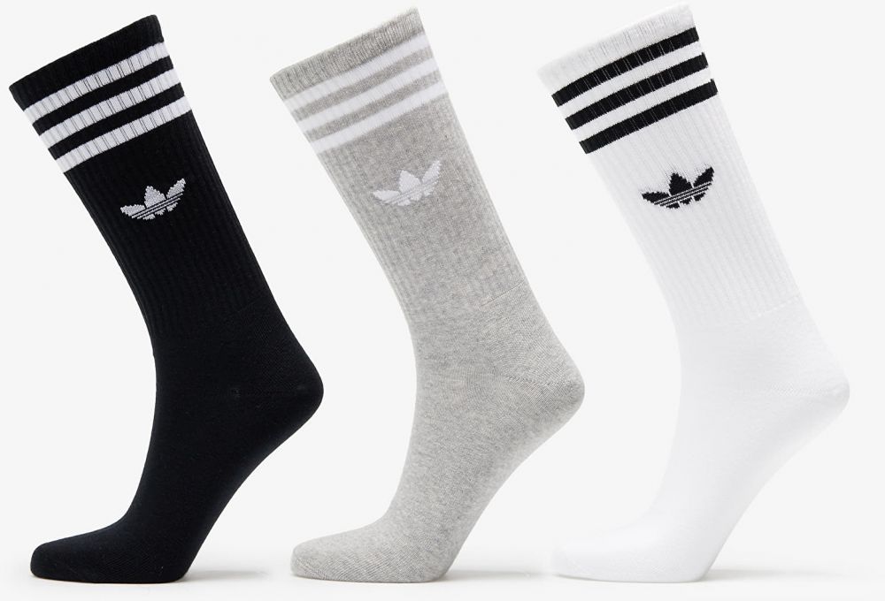 adidas High Crew Sock 3-Pack White/ Mgreyh/ Black M