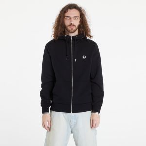 Mikina FRED PERRY Hooded Zip Through Sweatshirt Black L