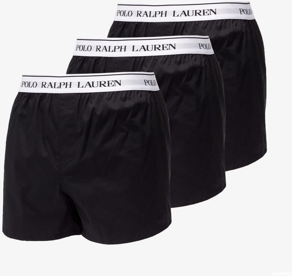 Ralph Lauren Stretch Cotton Slim Fit Trunks 3-Pack Black L