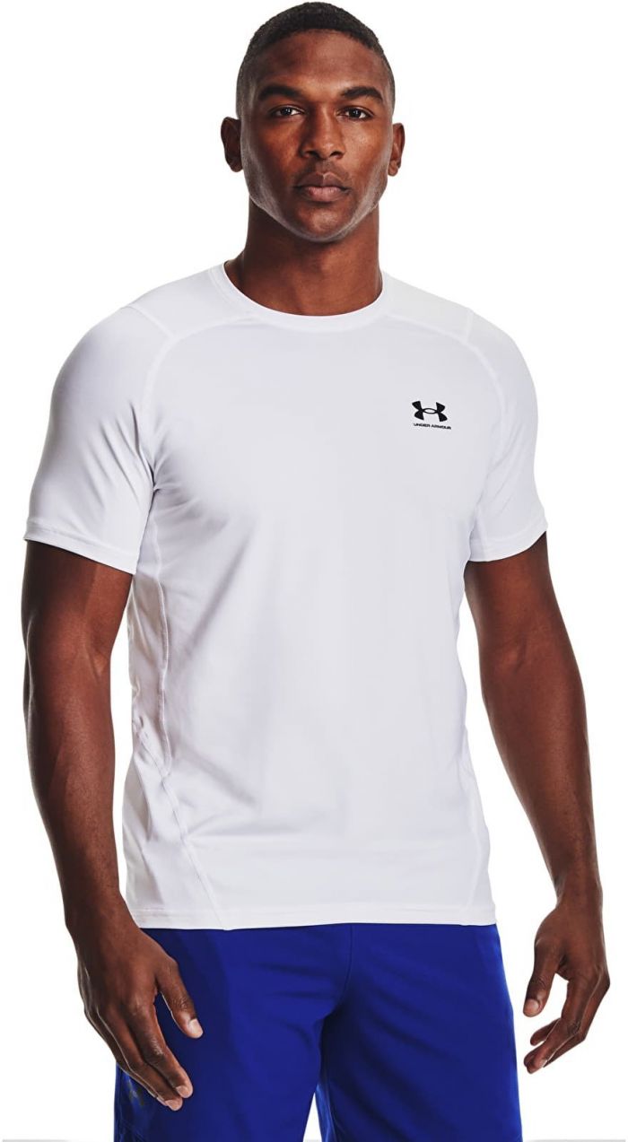 Tričko Under Armour Hg Armour Fitted Ss White XXL