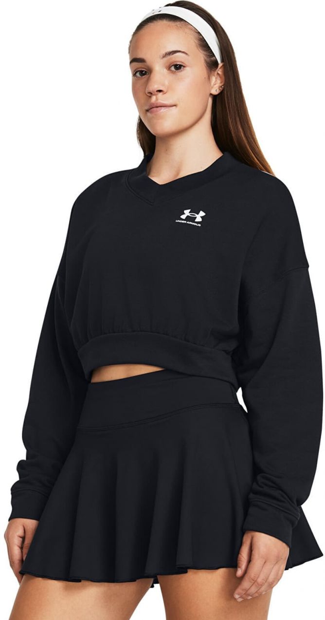 Tričko Under Armour Rival Terry OS Crop Crw Black S
