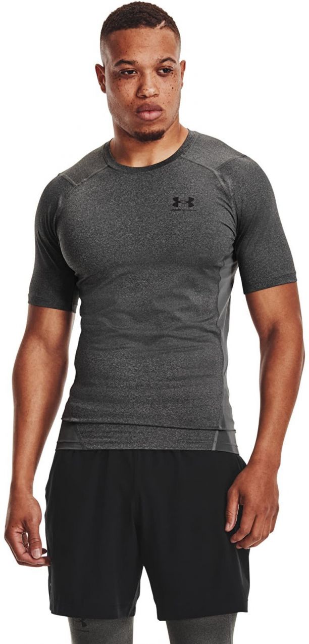Tričko Under Armour Hg Armour Comp SS Tee Carbon Heather/ Black L