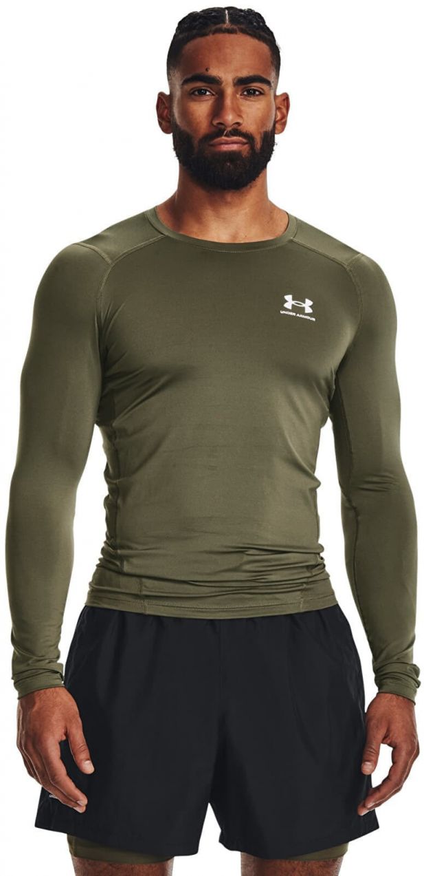 Tričko Under Armour HG Armour Comp LS Green XXL