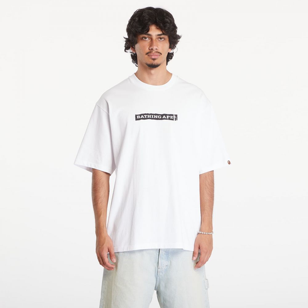 Tričko A BATHING APE Screen Print Stencil Logo Relaxed Fit Short Sleeve Tee White XL