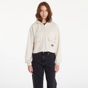 Mikina Tommy Jeans W RLX Crop Fabric Mix Hoodie Newsprint M