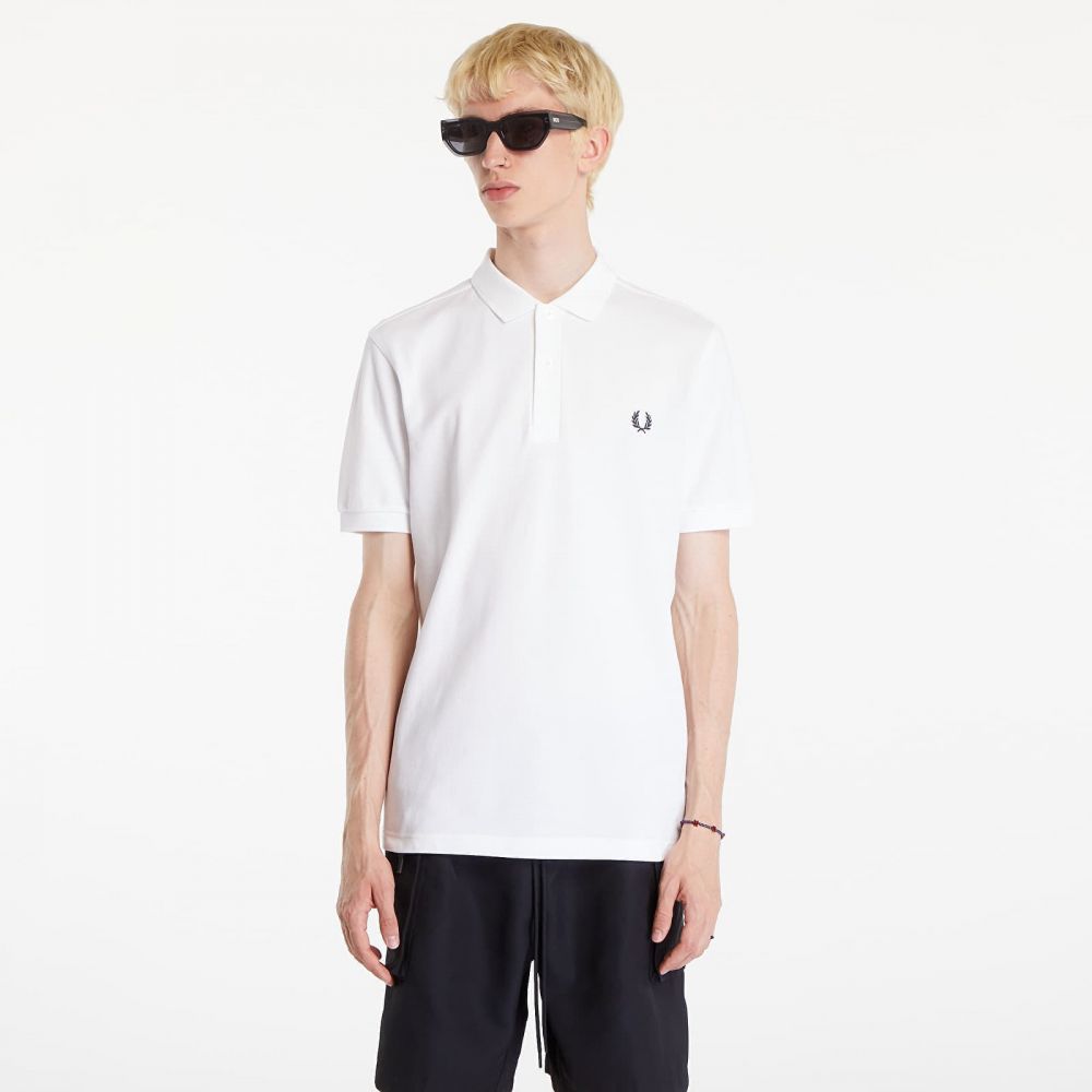 Tričko FRED PERRY Plain Polo Short Sleeve Tee White L