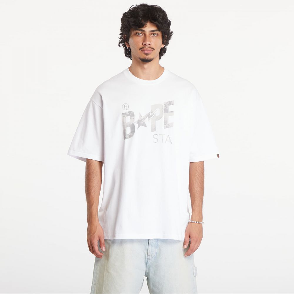 Tričko A BATHING APE Floral Solid Camo Bape Sta Logo Relaxed Fit Short Sleeve Tee White XXL