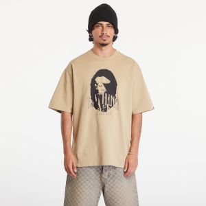 Tričko A BATHING APE Spray Print Logo Relaxed Fit Short Sleeve Tee Beige XXL