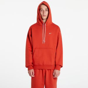 Mikina Nike Solo Swoosh Men's Fleece Pullover Hoodie Dragon Red/ White XS
