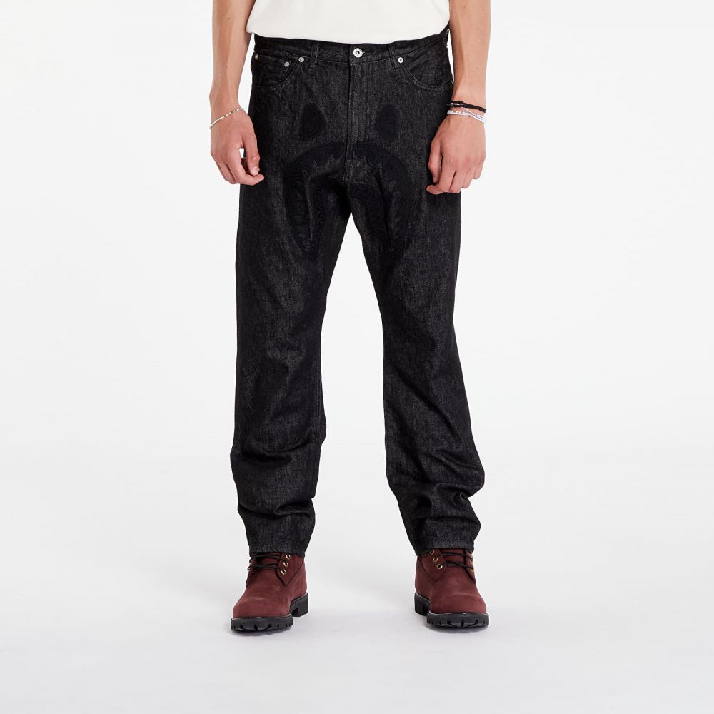Kalhoty A BATHING APE Shark 13 Oz Denim Pants Black XL