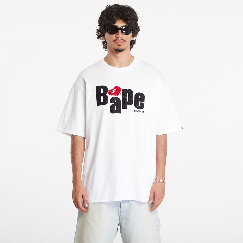 Tričko A BATHING APE Heart Ape Head Relaxed Fit Short Sleeve Tee White XL