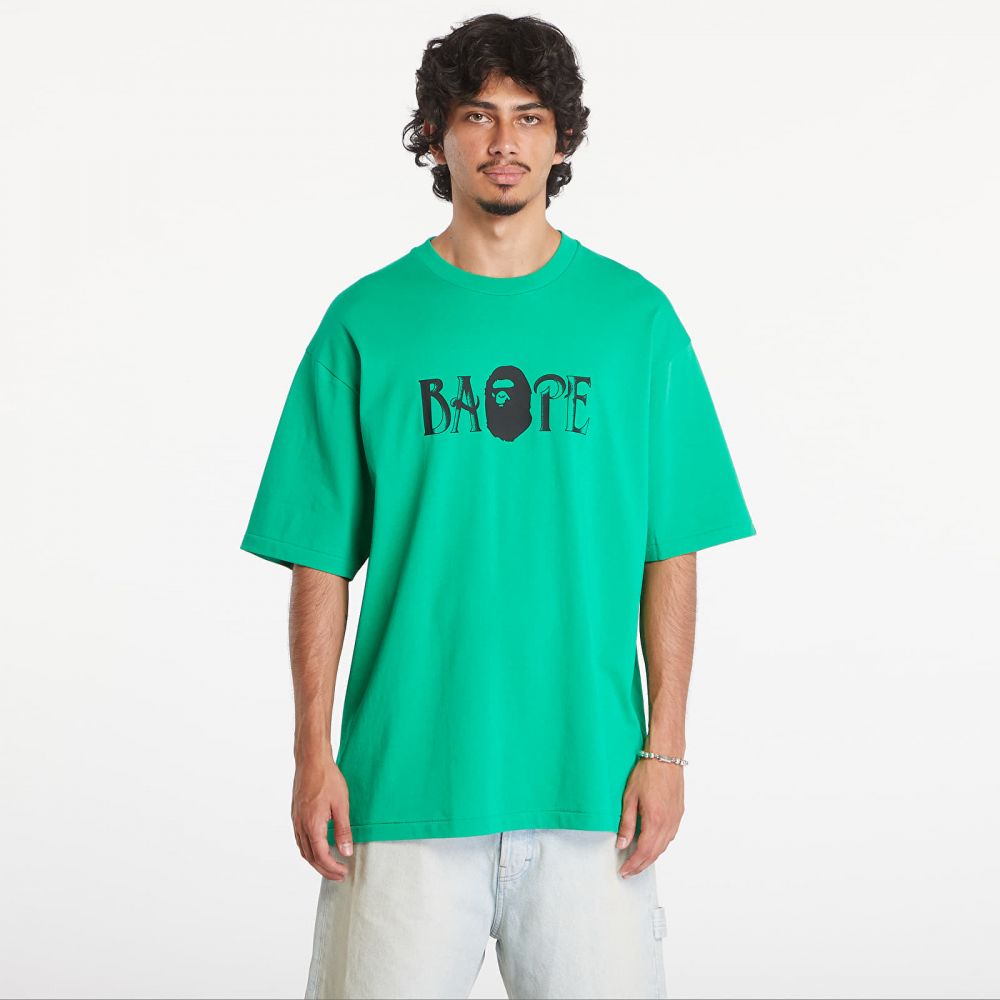 Tričko A BATHING APE Screen Print Logo Relaxed Fit Short Sleeve Tee Green XL