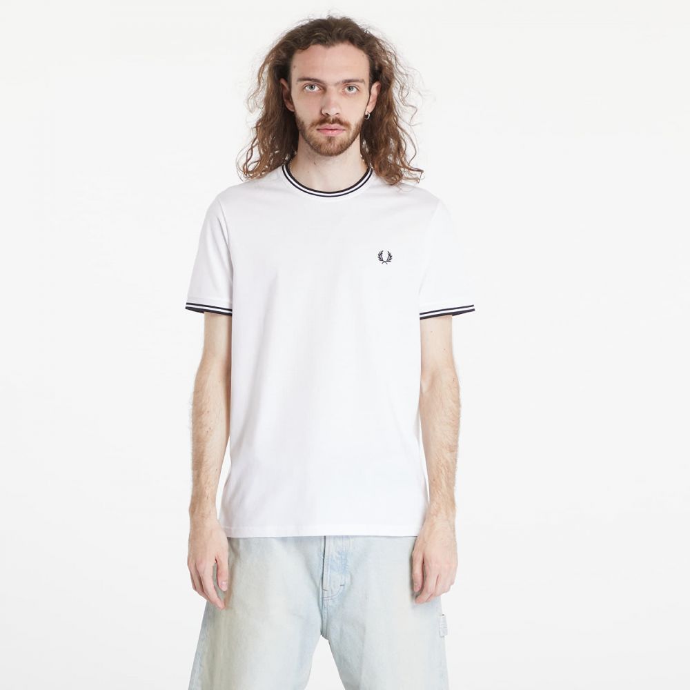 Tričko FRED PERRY Twin Tipped T-Shirt White L