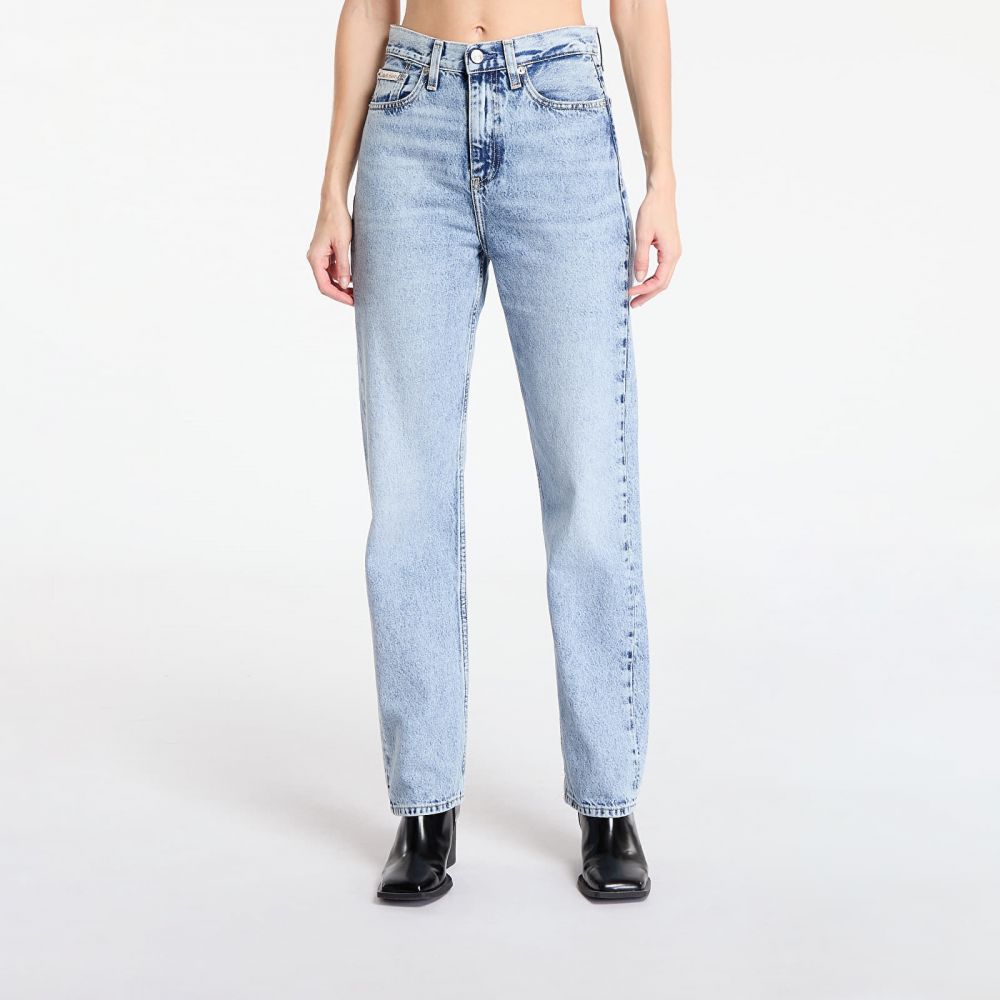 Kalhoty Calvin Klein Jeans High Rise Straight Jeans Denim Medium W27/L30