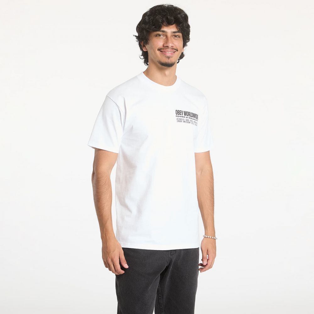 Tričko OBEY Worldwide Power & Equalit White M