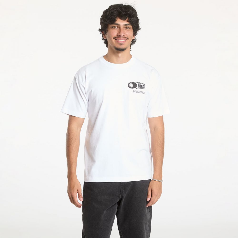Tričko OBEY Warning White XXL