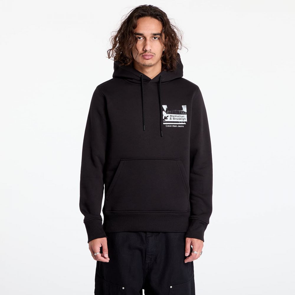 Mikina Calvin Klein Jeans Subway Sign Hoodie Black L