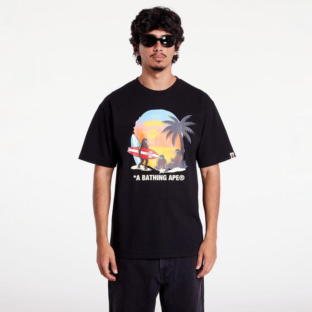 Tričko A BATHING APE Sunset Beach Ape Head Tee M Black S