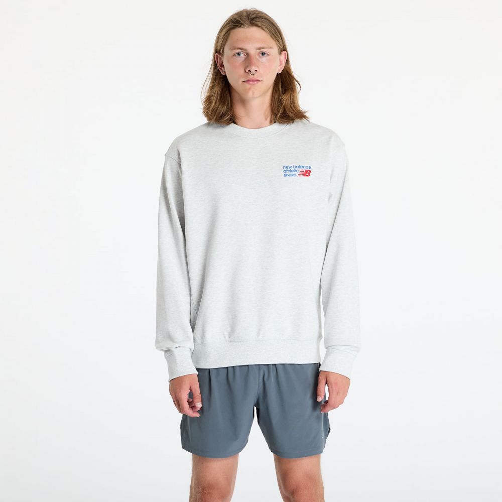 Mikina New Balance Athletics Premium Logo Crew Ash Heather L