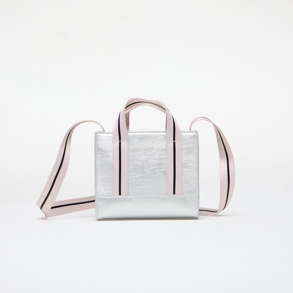 Palm Angels Kids Palm Angels Kids Shiny Mini Tote Silver/ Off White Universal