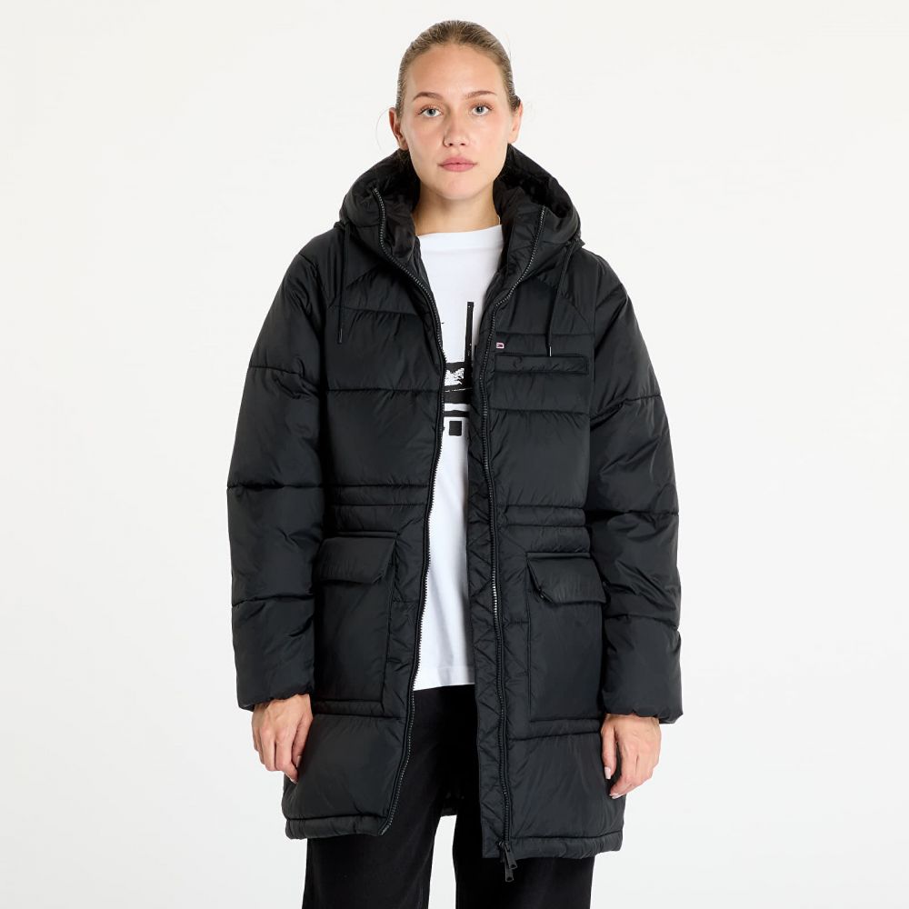 Bunda Tommy Jeans Midi Vail Puffer Jacket Black L