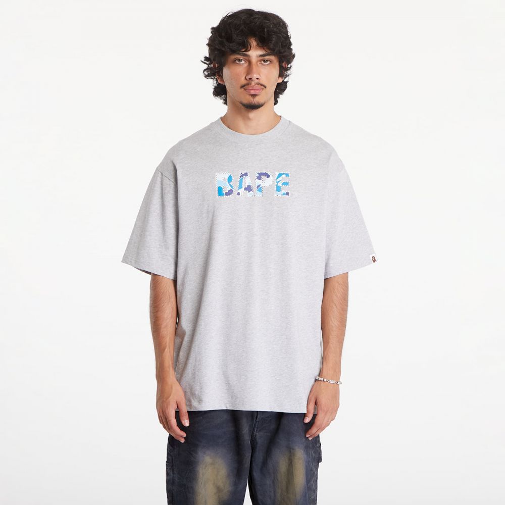 Tričko A BATHING APE Rhinestone Logo Relaxed Fit Short Sleeve Tee Gray M