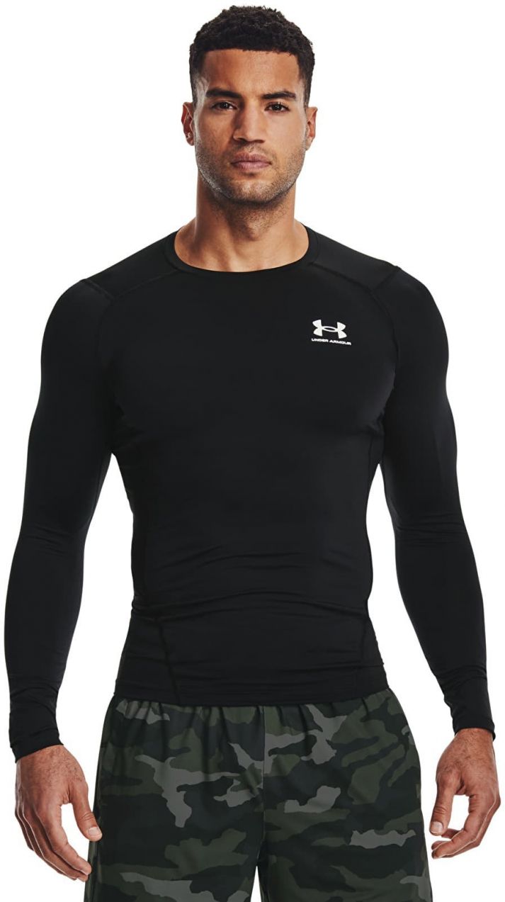 Tričko Under Armour Hg Armour Comp LS Black/ White XS