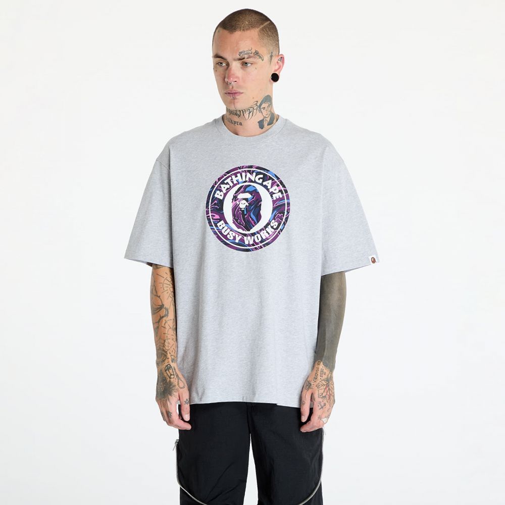 Tričko A BATHING APE Marbling Camo Busy Works Relaxed Fit Tee Gray XL