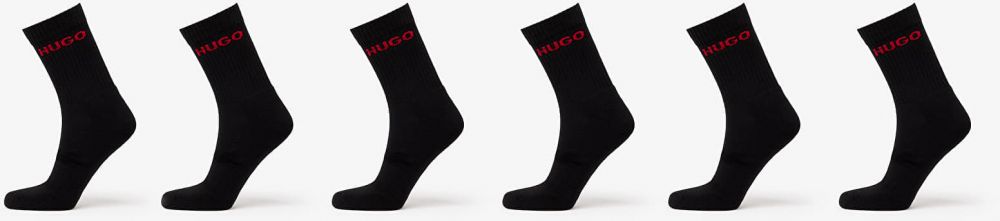 Hugo Boss Rib Logo Sock 6-Pack Black 39-42