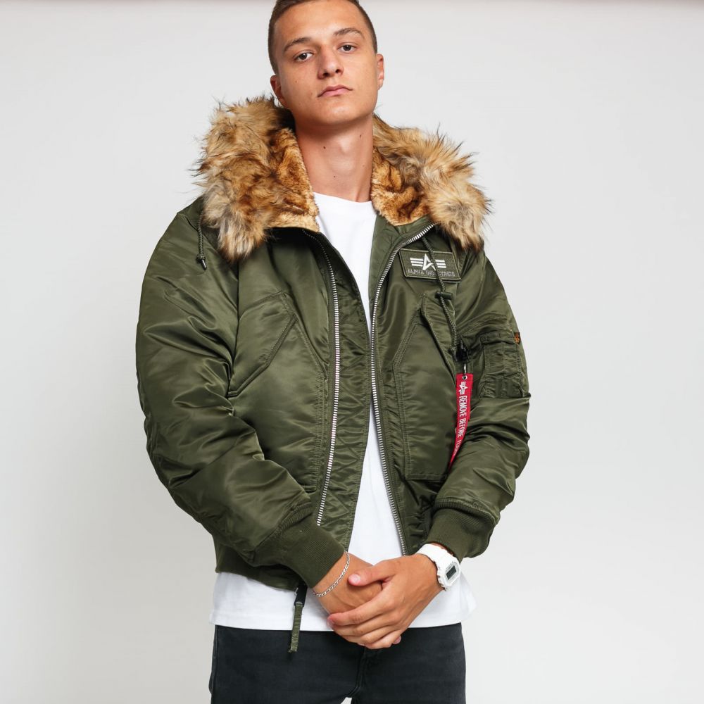 Bunda Alpha Industries 45P Hooded Custom Dark Olive XL