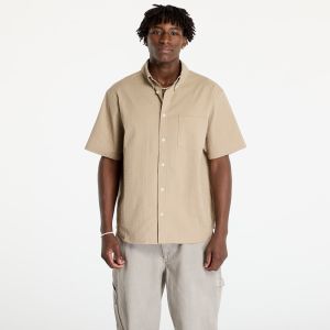 Košeľa Nike Life Men's Short-Sleeve Seersucker Button-Down Shirt Khaki/ Khaki XS