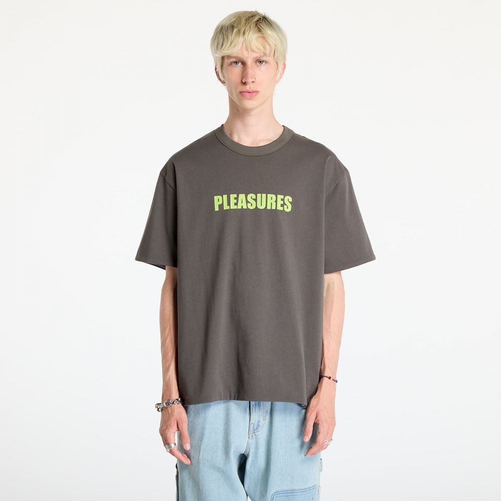 Tričko PLEASURES Legal Reversible Heavyweight T-Shirt Charcoal/ Purple M
