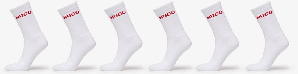Hugo Boss Rib Logo Sock 6-Pack White 39-42