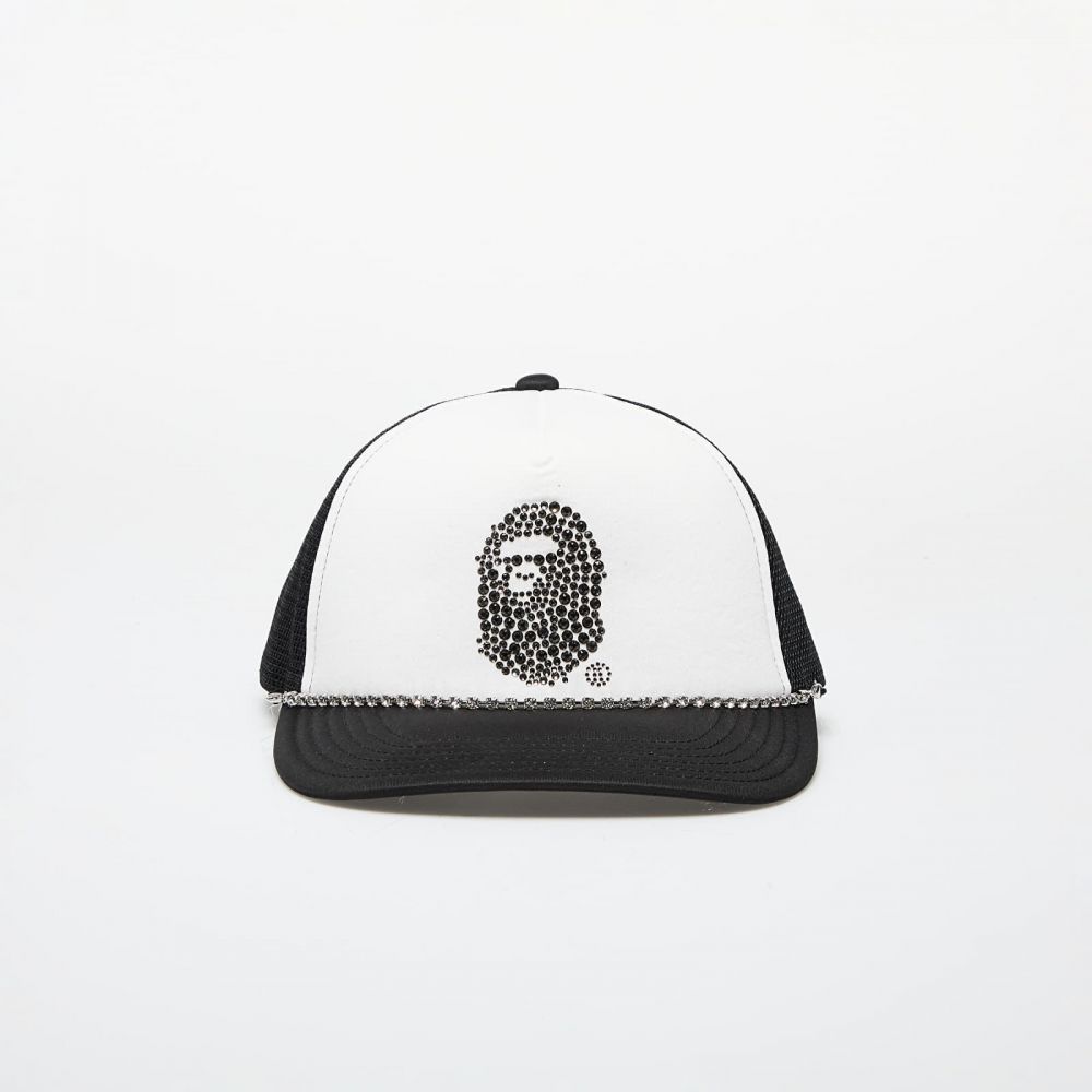 Šiltovka A BATHING APE x SWAROVSKI Rhinestone Ape Head Mesh Cap M Black Universal
