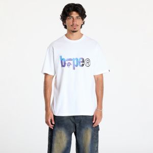 Tričko A BATHING APE Tie Dye Bape Logo Tee White/ Black M